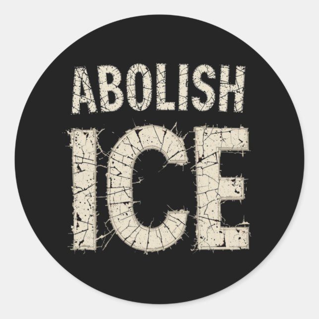 Abolish ICE Bold Protest - Einwanderungsrechte Runder Aufkleber (Vorderseite)
