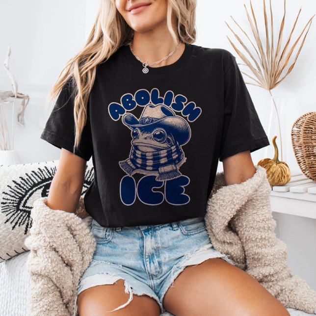 Abolish ICE Cowboy Frog Anti - Trump Politisch T-Shirt (Von Creator hochgeladen)