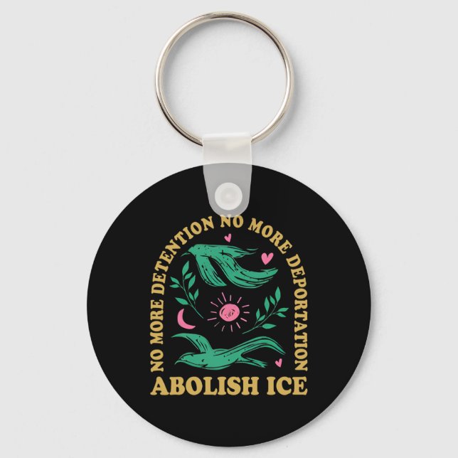 Abolish Ice Retro Protest und widerstehen Support  Schlüsselanhänger (Vorderseite)