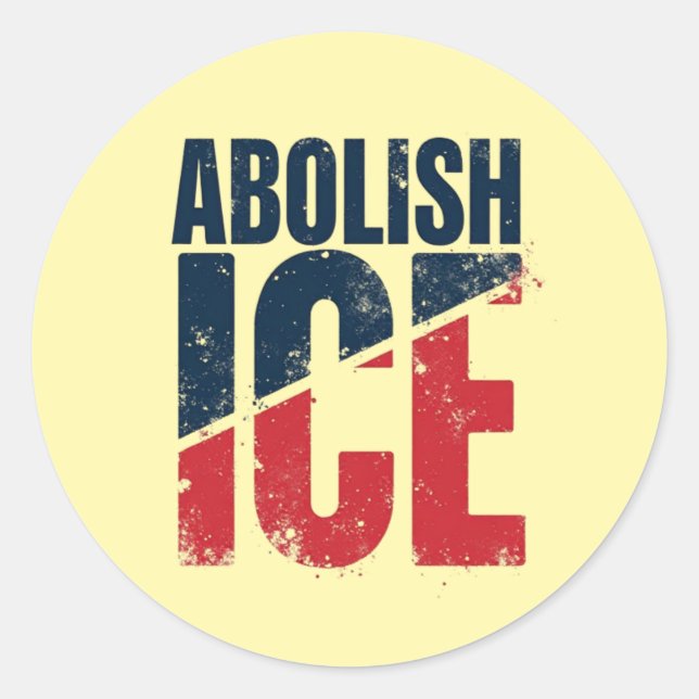 Abolish ICE Vintag Protest Runder Aufkleber (Vorderseite)