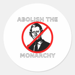 Abolish The Monarchy - König Charles Runder Aufkleber