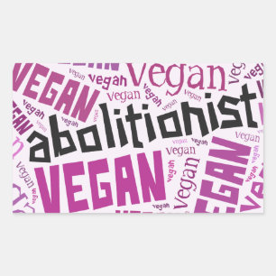 "Abolitionist Vegan" Word-Cloud-Mosaik Rechteckiger Aufkleber