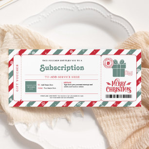 Abonnement-Service Weihnachtsgeschenkgutschein Einladung