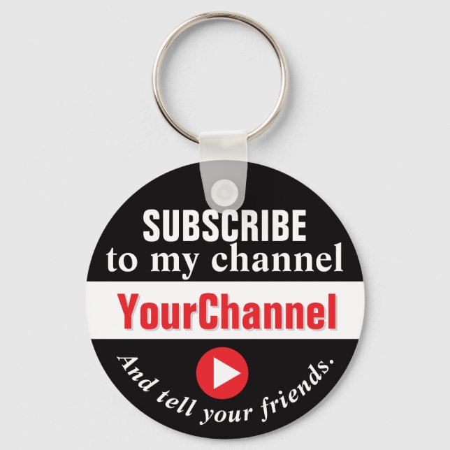 Abonniere meinen Kanal Button Schlüsselanhänger (Vorderseite)