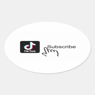 abonnieren meinen Tiktok-Kanalaufkleber Ovaler Aufkleber