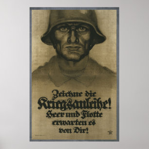 Abonnieren Sie den Kriegsanleihe WW1 deutsches Pla Poster