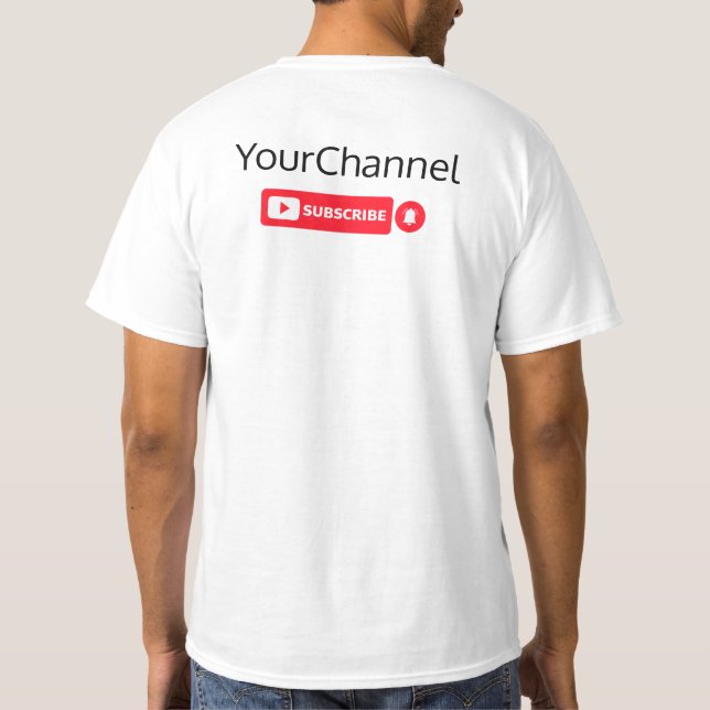 Abonnieren Sie Youtube Channel Name Custom T - Shi T-Shirt (Rückseite)