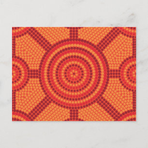 Aboriginal dot painting postkarte