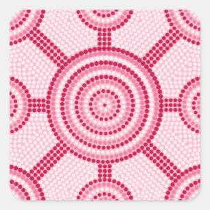 Aboriginal dot painting quadratischer aufkleber