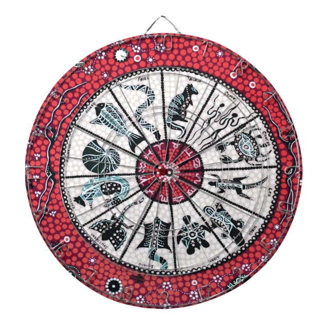 Aboriginal Horoscope Red Dartscheibe (vorne)
