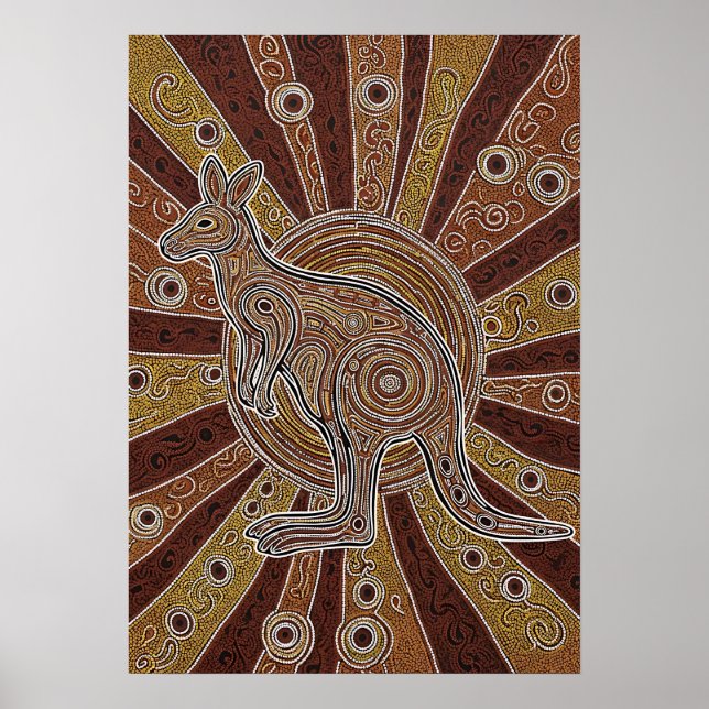 Aboriginal Kangaroo Dot Poster (Vorne)