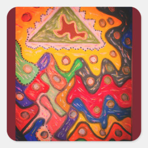 ABORIGINALAFRIKANISCHE KUNSTIMPRESSIONISTISCHE DES QUADRATISCHER AUFKLEBER