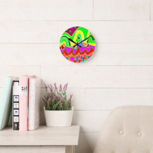 ABORIGINALTYP ART ABSTRAKT RUNDE WANDUHR