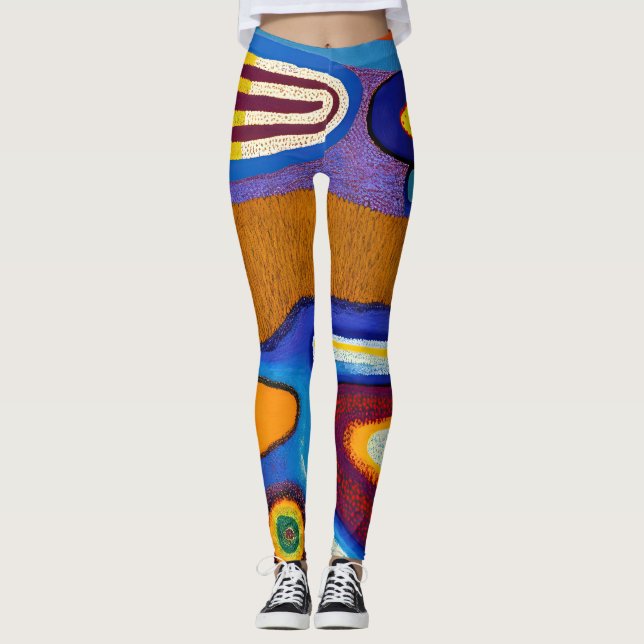 Aborigine-Abstrakt Art Vol. 4 Leggings (Vorderseite)