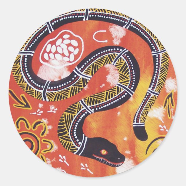 Aborigine Art Snake Dreaming Sticker (Vorderseite)