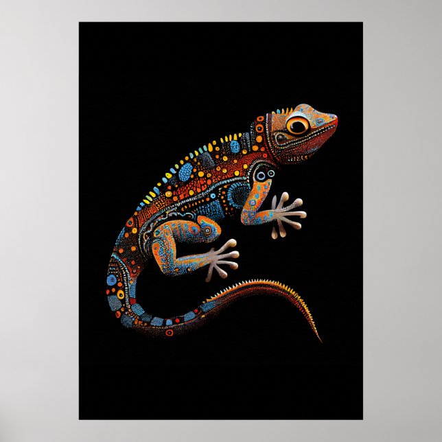 Aborigine-Art-Stil Goanna Poster (Vorne)