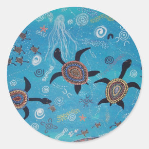 Aborigine Art Turtle Dreaming Sticker