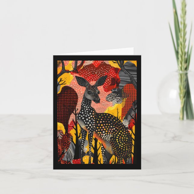 Aborigine Australian Kangaroo Dot Art Roo Artwork Karte (Vorderseite)
