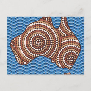 Aborigine-Australien Punktmalerei Postkarte