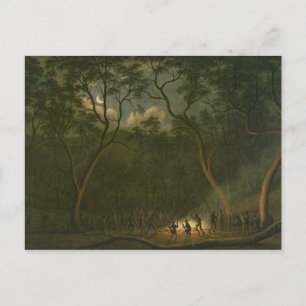 Aborigine-Coroboree im Land Van Diemen Postkarte