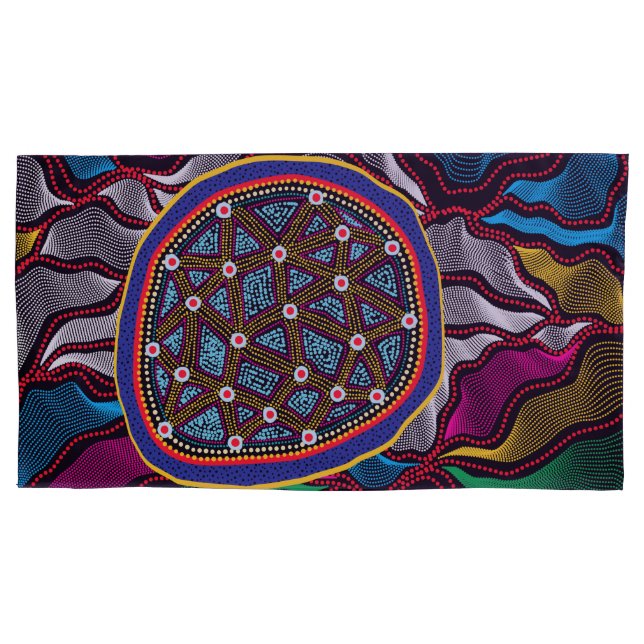 Aborigine-Design-15 Pillowcase Kissenbezug (Vorderseite-Links)