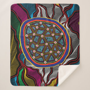 Aborigine Design-15 Sherpa Blanket Sherpadecke