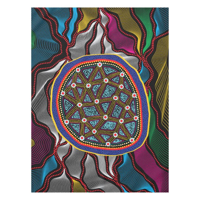 Aborigine-Design-15 Tabletten Tischdecke (Vorderseite)