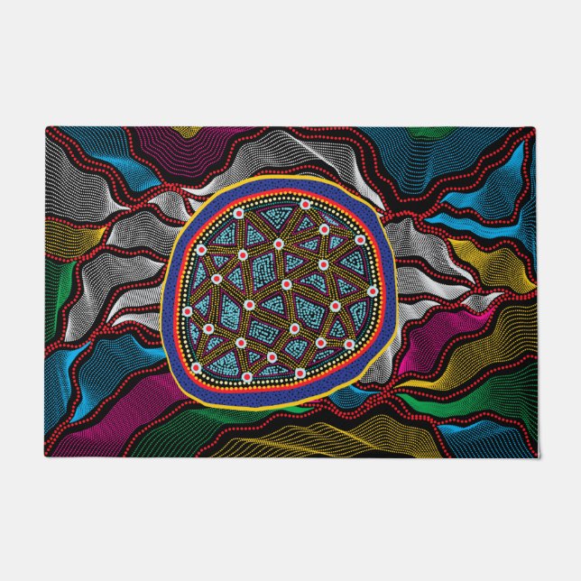 Aborigine-Design-15 Türmatte (Vorderseite)