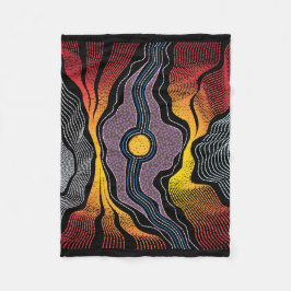 Aborigine Design Fleece Blanket