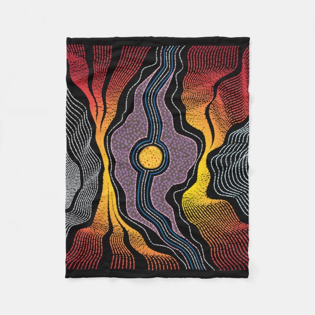 Aborigine Design Fleece Blanket (Vorderseite)