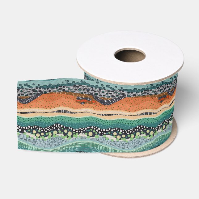 Aborigine-Dot Stripes Ripsband (Spule)
