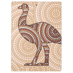Aborigine-Emu-Punktmalerei Klemmbrett