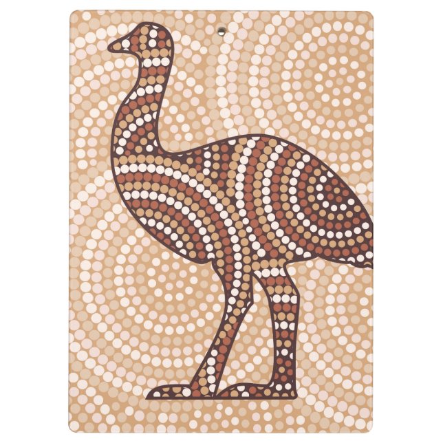Aborigine-Emu-Punktmalerei Klemmbrett (Rückseite)