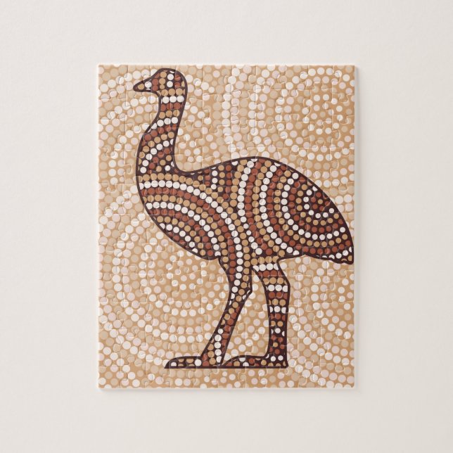 Aborigine-Emu-Punktmalerei Puzzle (Vertikal)