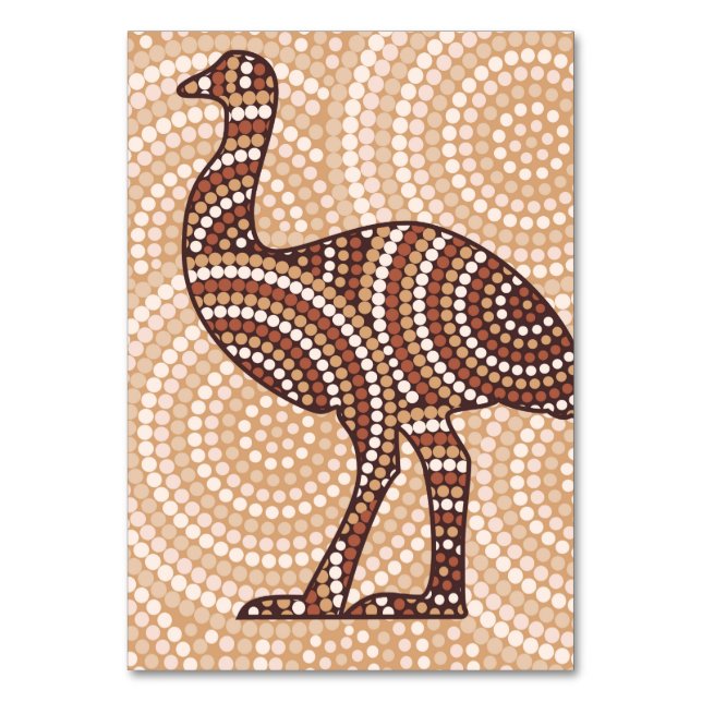 Aborigine-Emu-Punktmalerei Tischnummer (Vorderseite)