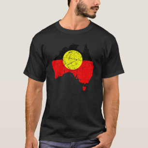Aborigine-Fahne Australien Land Grunge immer war W T-Shirt