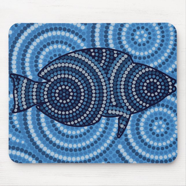 Aborigine-Fische Punktion Mousepad (Vorne)