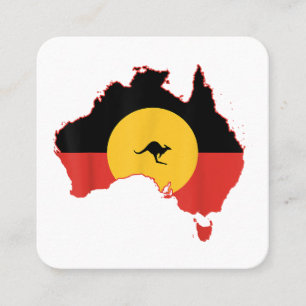Aborigine-Flag T Shirt Australien Flaggengeschenk Quadratische Visitenkarte