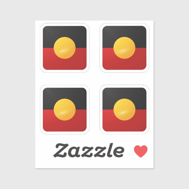 Aborigine-Hochglanzflagge Aufkleber (Blatt)