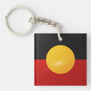 Aborigine-Hochglanzflagge Schlüsselanhänger