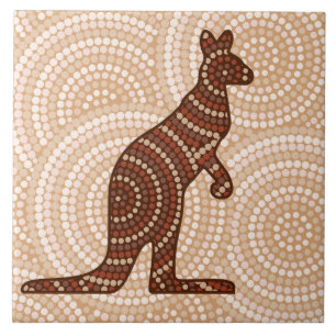 Aborigine-Kangaroo-Punktmalerei Fliese