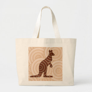 Aborigine-Kangaroo-Punktmalerei Jumbo Stoffbeutel