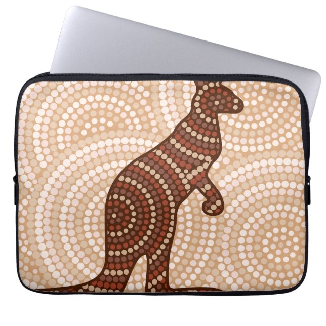 Aborigine-Kangaroo-Punktmalerei Laptopschutzhülle (Vorderseite)