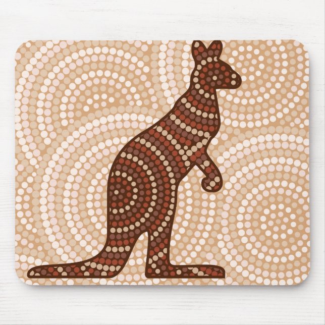 Aborigine-Kangaroo-Punktmalerei Mousepad (Vorne)
