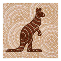 Aborigine-Kangaroo-Punktmalerei
