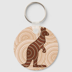 Aborigine-Kangaroo-Punktmalerei Schlüsselanhänger