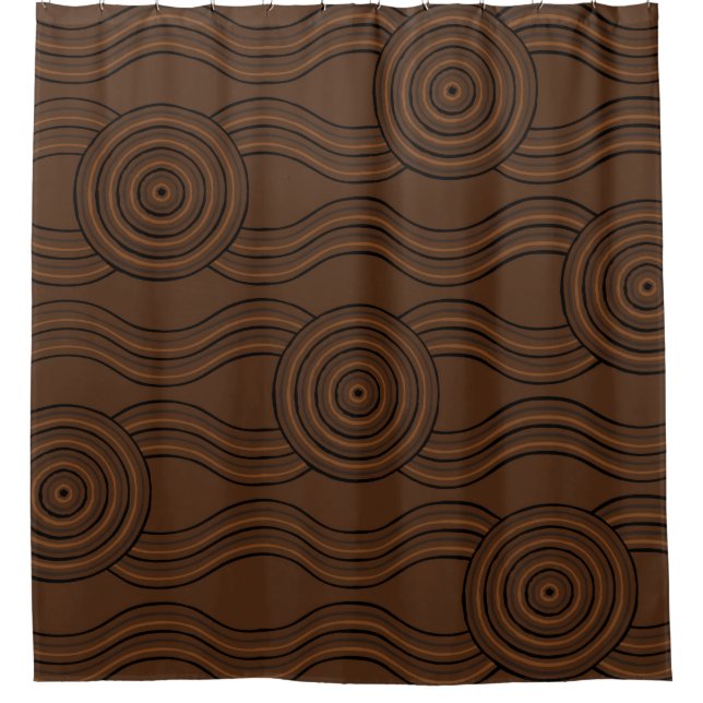 Aborigine-Kunst Erde Duschvorhang (Vorderseite)