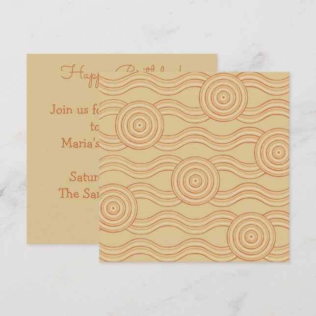 Aborigine-Kunst-Sandstein Einladung (Vorne/Hinten)