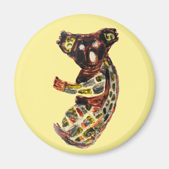 Aborigine-Kunst Wild Animal Koala Bär Magnet (Vorne)