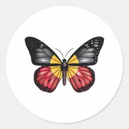 Aborigine Monarque Butterfly Flag Runder Aufkleber